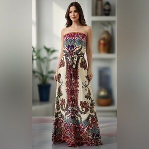 Ovi Ornate paisley maxi dress
